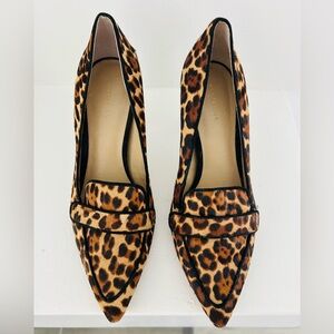 Ann Taylor Leopard Heeled Loafers